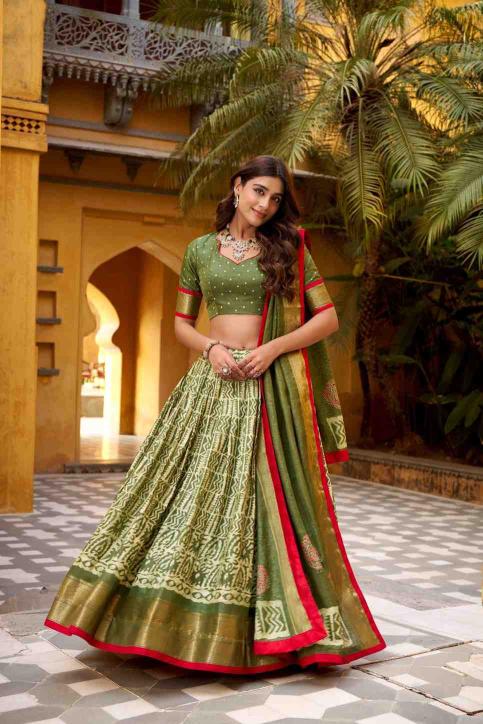 Taraa L 1252 Dola Silk Kolkata Lehenga Choli Designs